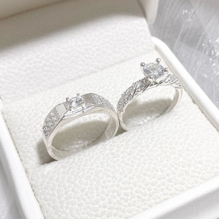 (Hỏa tốc) Các mẫu nhẫn đôi bạc DUYANH SILVER D03 đính đá bạc thật không gi