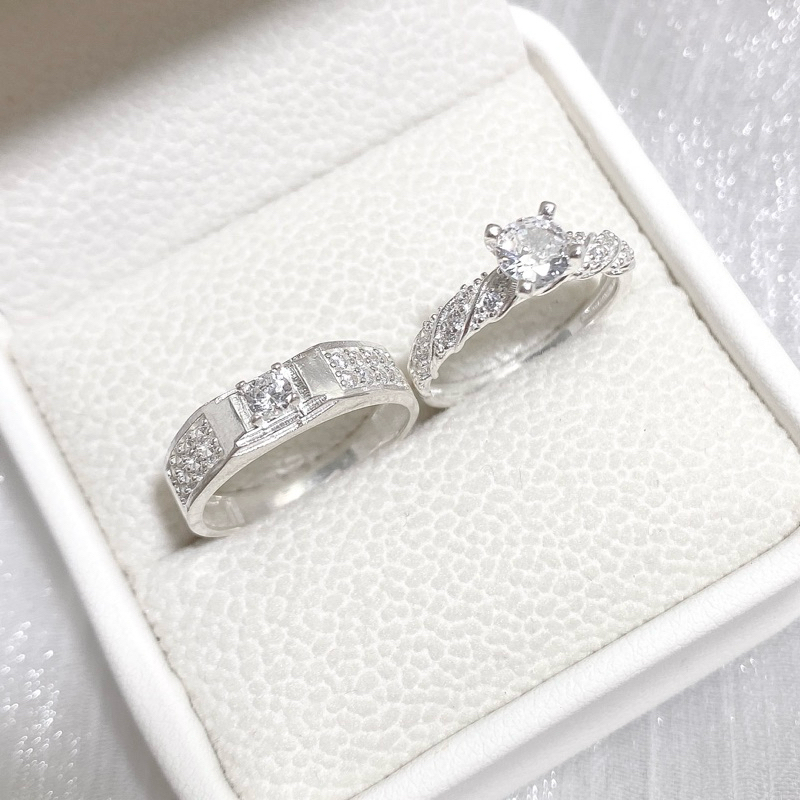 (Hỏa tốc) Các mẫu nhẫn đôi bạc DUYANH SILVER D03 đính đá bạc thật không gi