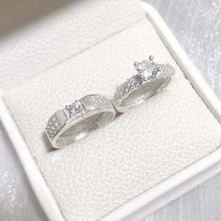 Các mẫu nhẫn đôi bạc duyanh silver d03 đính đá bạc thật không gi