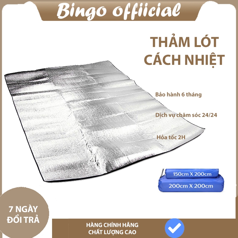 Thảm xốp ngồi tấm lót cách nhiệt chất liệu tráng bạc ion siêu gọn nhẹ chống thấm nước tặng kèm túi đựng tiện lợi