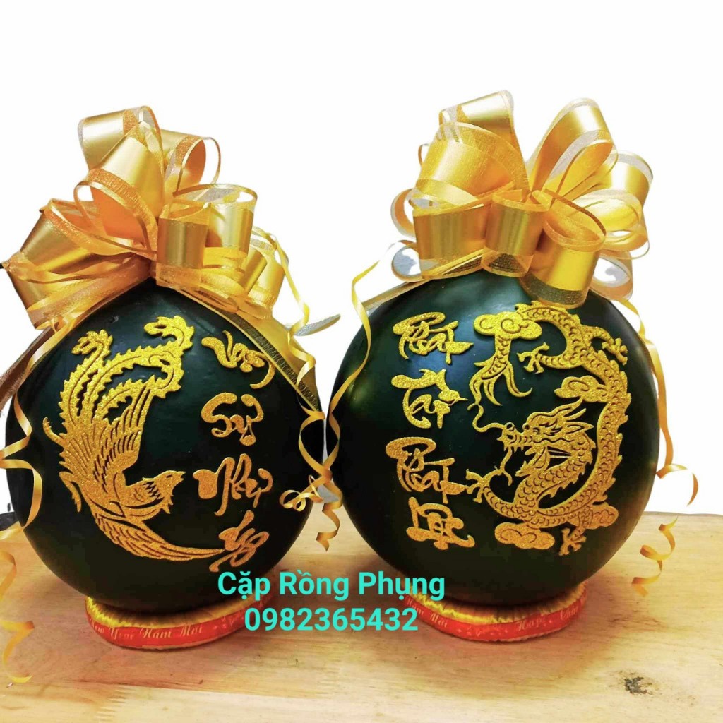 Cặp Long Phụng kèm bộ chữ VSNY- PTPL(không bao gồm nơ và đế) Phụ Kiện Set Đồ Trang Trí Tết Nguyên Đán 2024