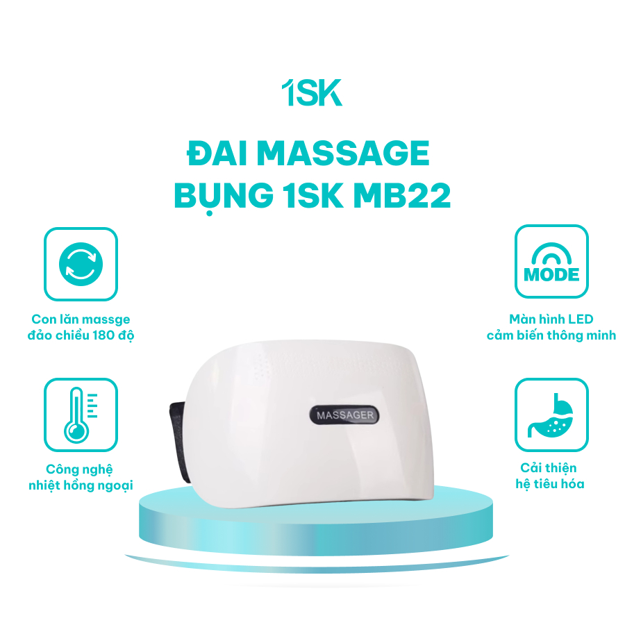 Đai massage bụng đa năng 1SK MB - 22 hỗ trợ lưu thông khí huyết, giảm tích mỡ vùng bụng