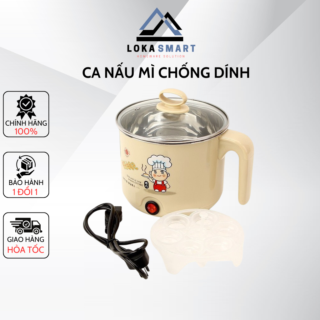 Ca Nấu Mì Chống Dính Đa Năng Nhanh Sôi Nồi Lẩu Điện Mini Chống Dính Tiện Lợi Cho Sinh Viên, Văn Phòng