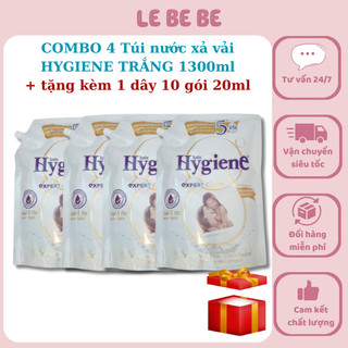 Combo 4 túi nước xả vải hygiene màu trắng 1300ml siêu đậm đặc thái lan