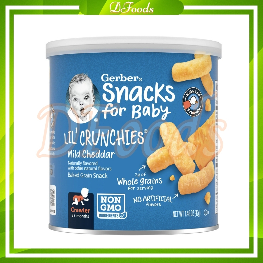 Bánh Gerber lùn Lil' Crunchies phô mai dạng que, đồ ăn dặm Gerber cho bé