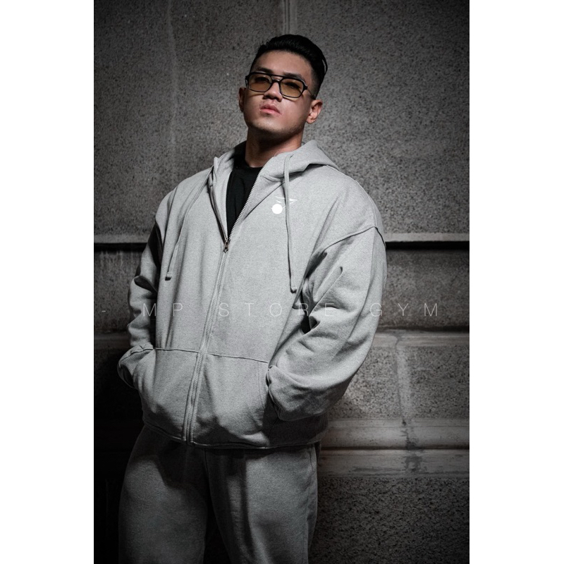 Áo hoodie zip thể thao Gym sha.k chất da cá
