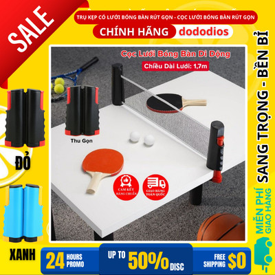 Trụ Kẹp Có Lưới Bóng Bàn Rút Gọn Chất Liệu Abs Cao Cấp Chiều Dài Điều Chỉnh Tới 1,7m Chọn Màu - Hãng Dododios