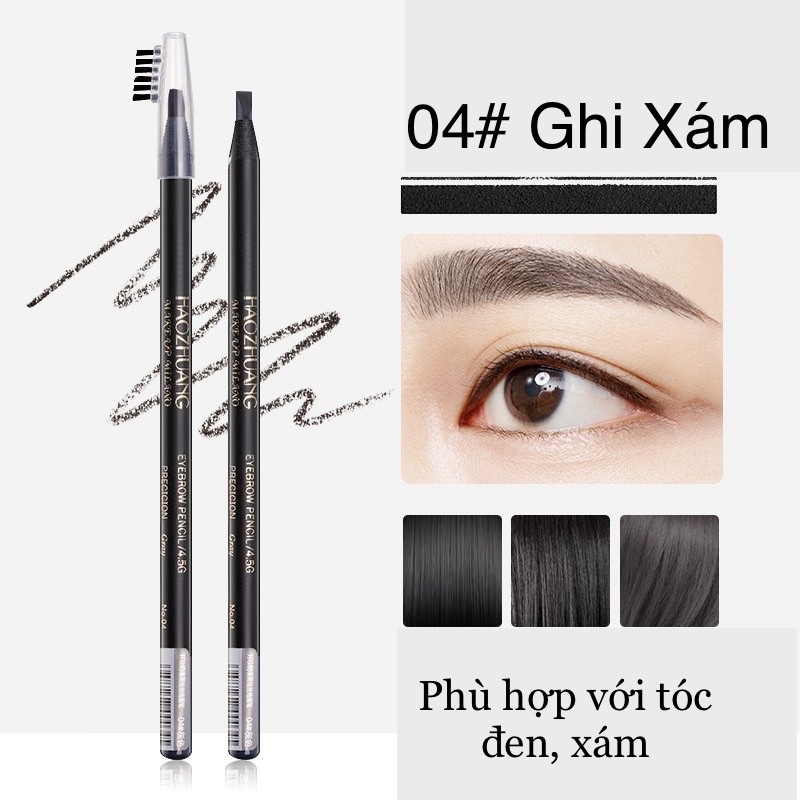 Chì Kẻ Mày HAOZHUANG Kẻ Mày Tự Nhiên, Phẩy Sợi Sắc Nét, Lâu Trôi