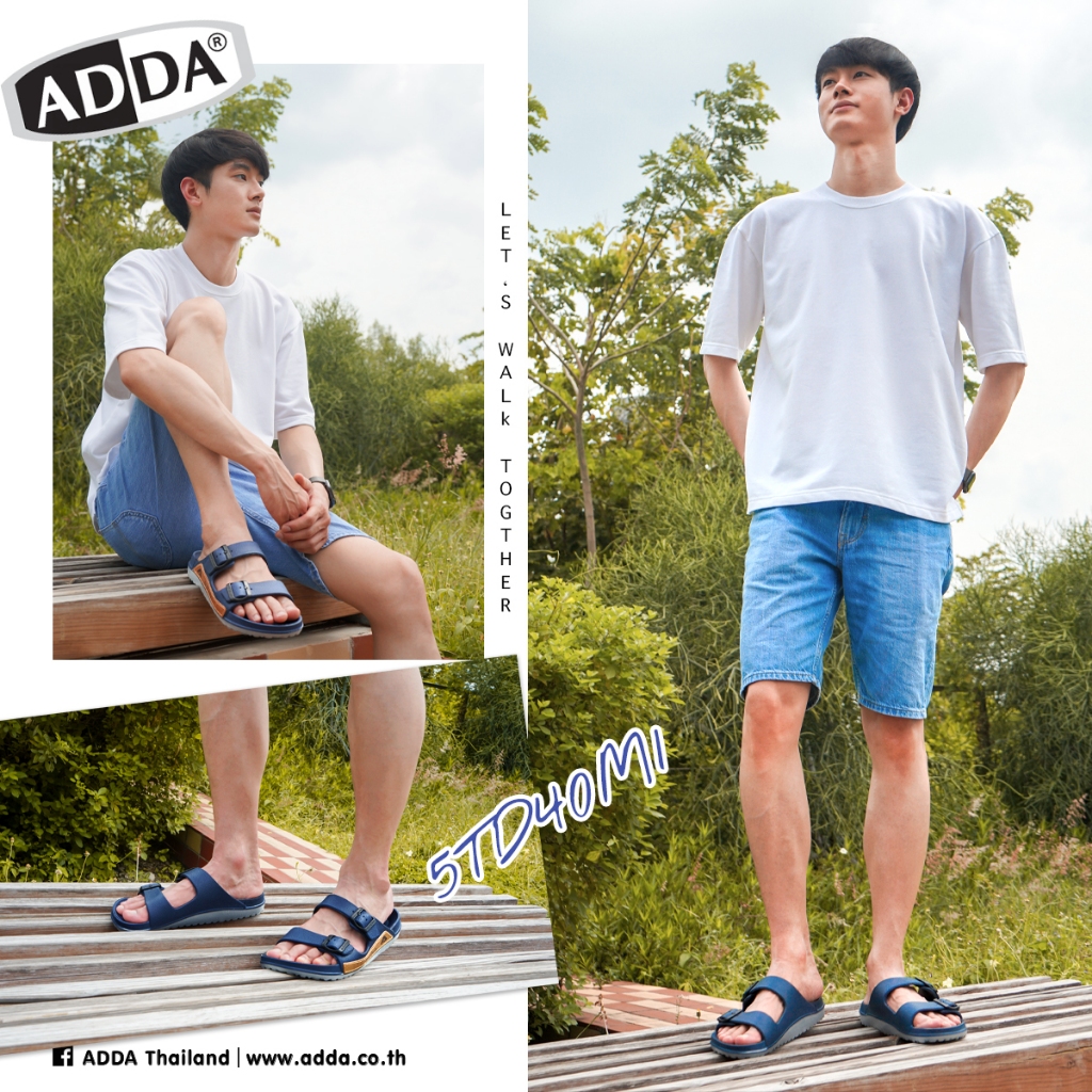 Dép Thái Lan Nam ADDA 2 Quai Ngang LITE 2 DENSITY Nhập Khẩu Chính Hãng