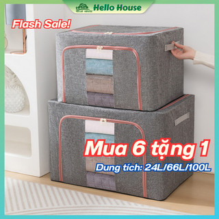 Hộp đựng quần áo có khung thép 24/66/100l, hộp vải chứa đồ đa năng kích thước lớn túi đựng đồ lót đồ chơi