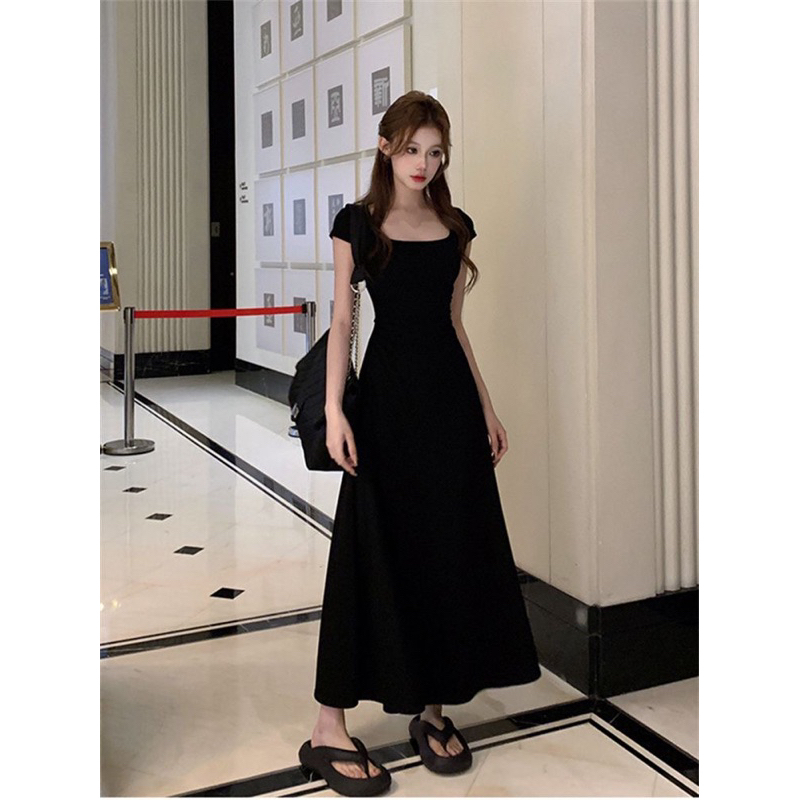 Đầm body nữ cộc tay cổ vuông siêu tôn dáng có bigsize D100