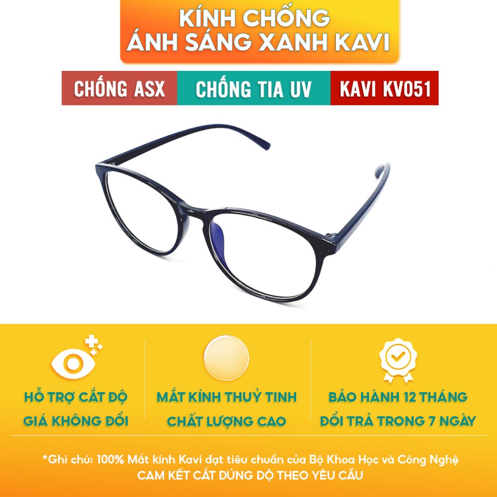 Kính chống ánh sáng xanh Kavi KV051 gọng nhựa dẻo TR90