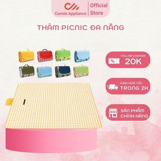 Thảm picnic gấp gọn, Thảm dã ngoại, Thảm du lịch cao cấp - Chống thấm nước, họa tiết caro, gấp gọn tiện lợi