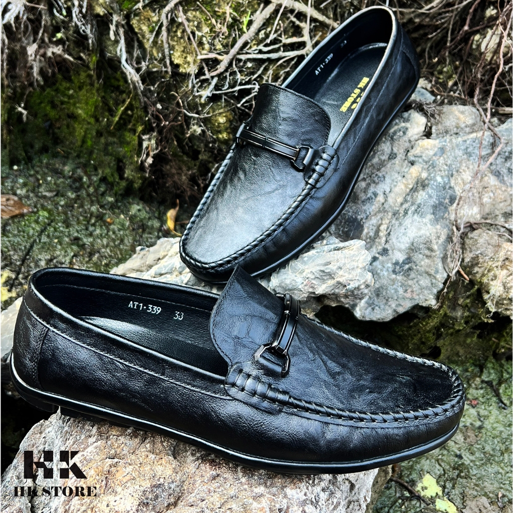 Giày lười nam da bò napan nhập khẩu - hàng cao cấp êm chân, mềm mại dễ sử dụng - bảo hành 12 tháng