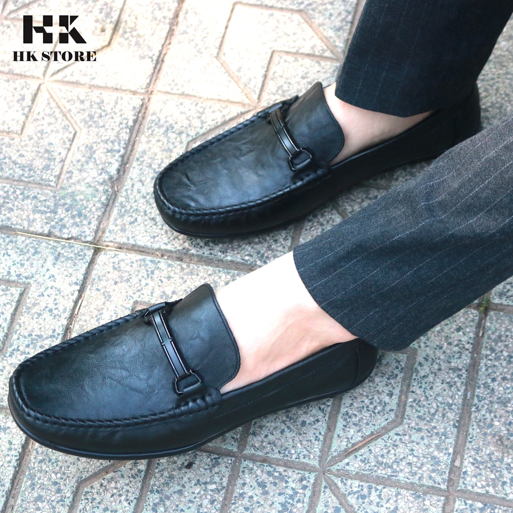 Giày lười nam da bò napan nhập khẩu - hàng cao cấp êm chân, mềm mại dễ sử dụng - bảo hành 12 tháng