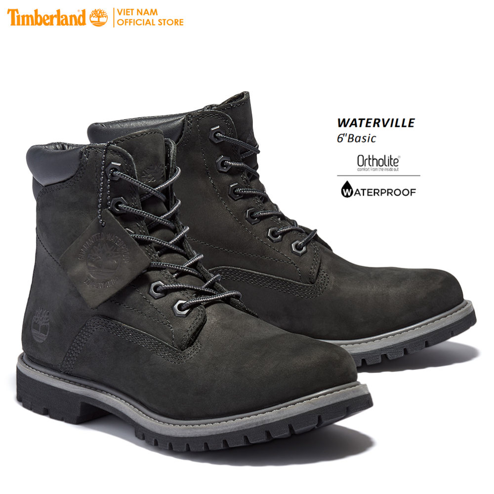 Timberland Giày Boot Nữ - Women’s Waterville 6-Inch Waterproof Boot Black Nubuck TB0A17VM01