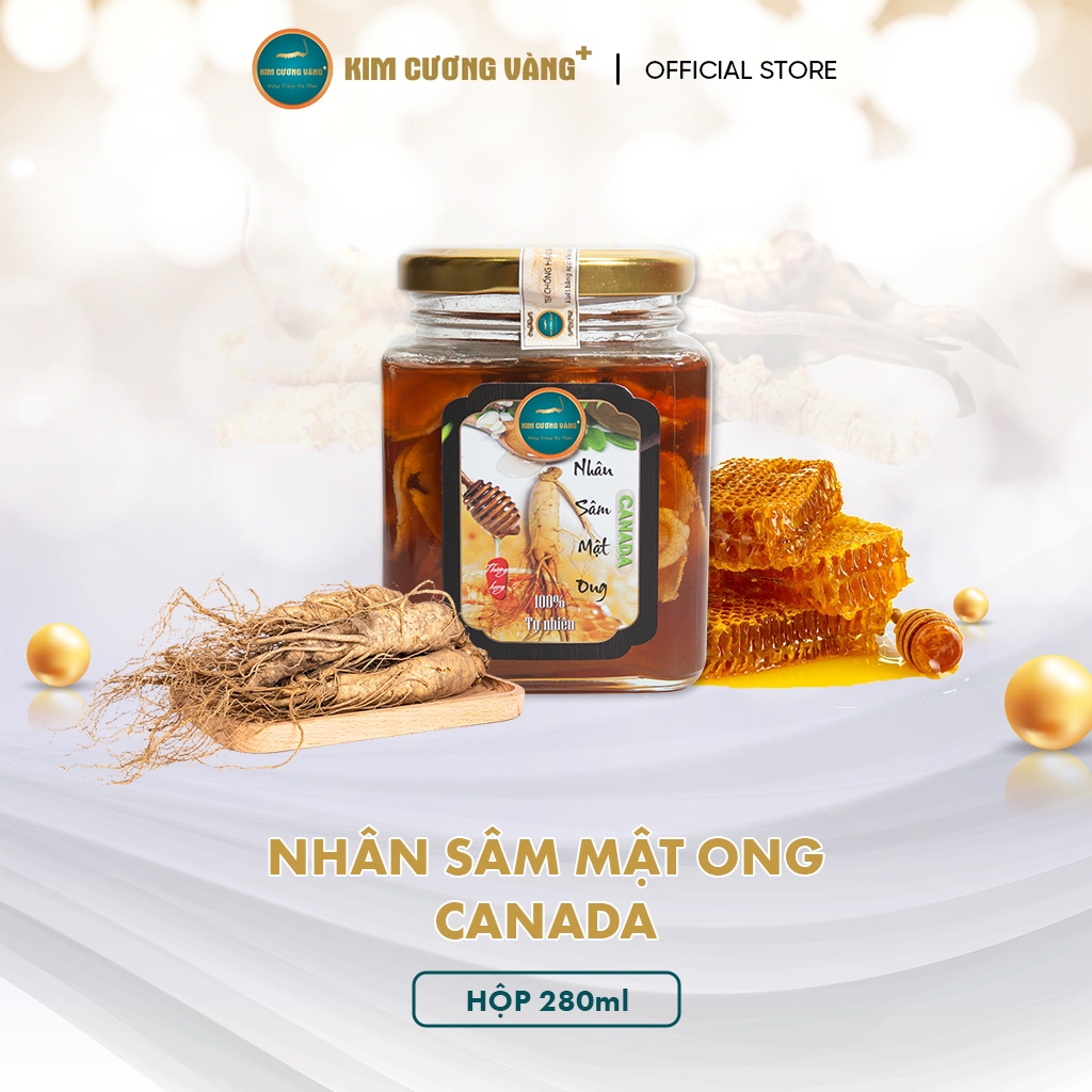 Mật Ong Nhân Sâm Nguyên Chất Sáng Da Giảm Cân  Kim Cương Vàng 280ml