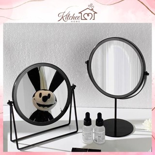Gương Để Bàn Cao Cấp Xoay 360 Độ Màu 2 Màu Đen Vàng SAng Chảnh