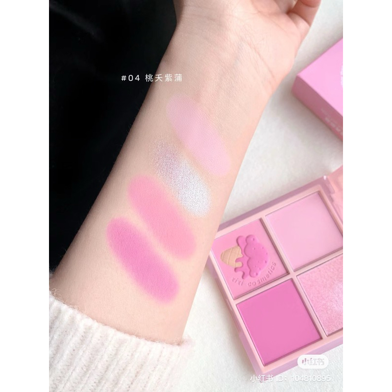 Bảng Phấn Má Hồng 4 Ô XIXI Ice Cream/ Peach Neon