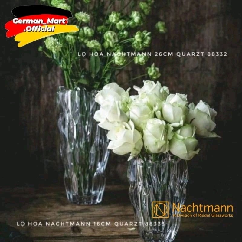 🇩🇪 BÌNH ( LỌ ) CẮM HOA PHA LÊ ĐỨC NACHTMANN QUARZT SIZE 16CM VÀ 26CM - MADE IN GERMANY