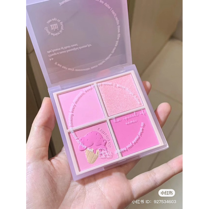 Bảng Phấn Má Hồng 4 Ô XIXI Ice Cream/ Peach Neon