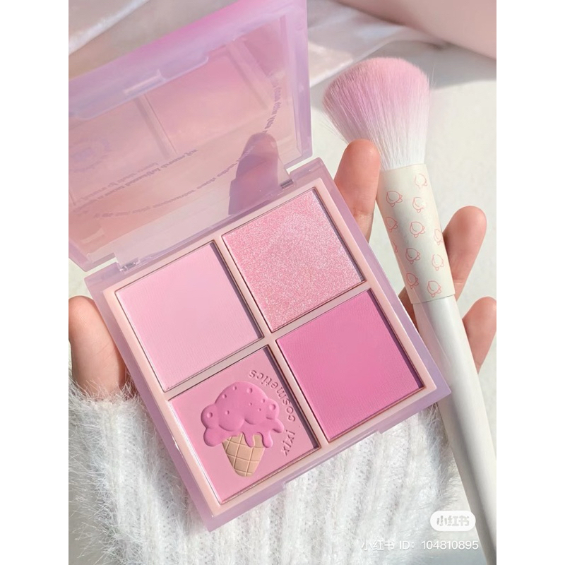 Bảng Phấn Má Hồng 4 Ô XIXI Ice Cream/ Peach Neon