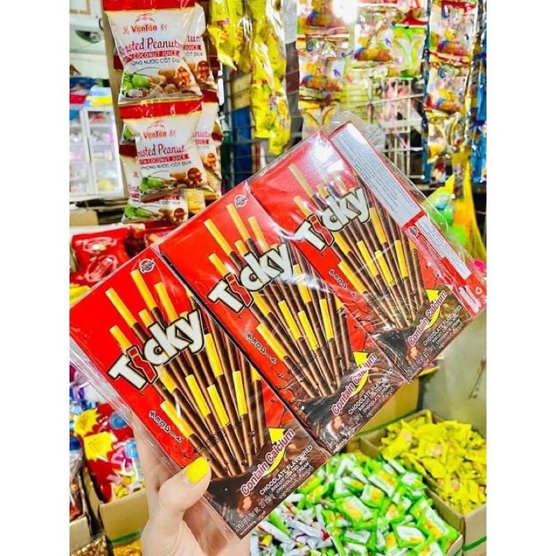 Bánh Que Ticky Socola Sữa Thái Lan, Bánh Quy Que Phủ Kem