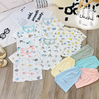 Bộ unchi peptit sợi tre cúc giữa hoa văn cổ màu