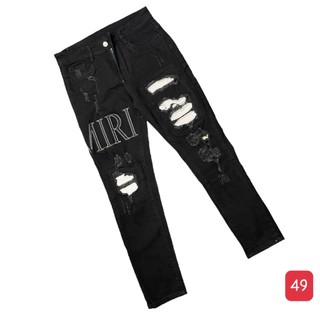 Quần Jean Nam - Quần Bò Nam thêu chữ vá da phong cách boy phố co dãn tốt Muradfashion QJNA54