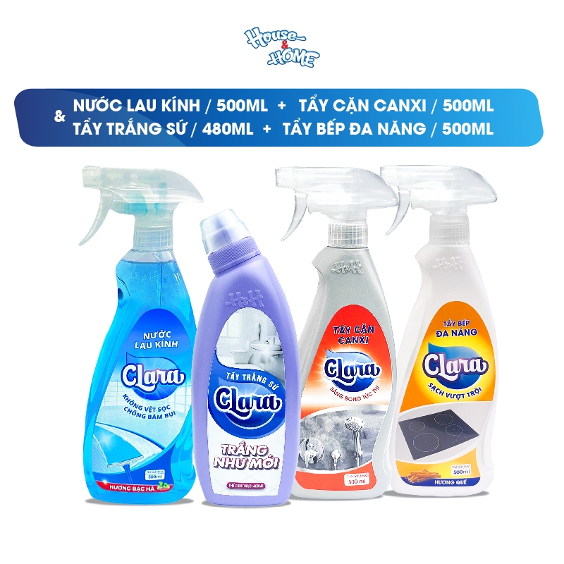 Combo 4 sản phẩm tẩy rửa House & Home cho nhà sạch bóng