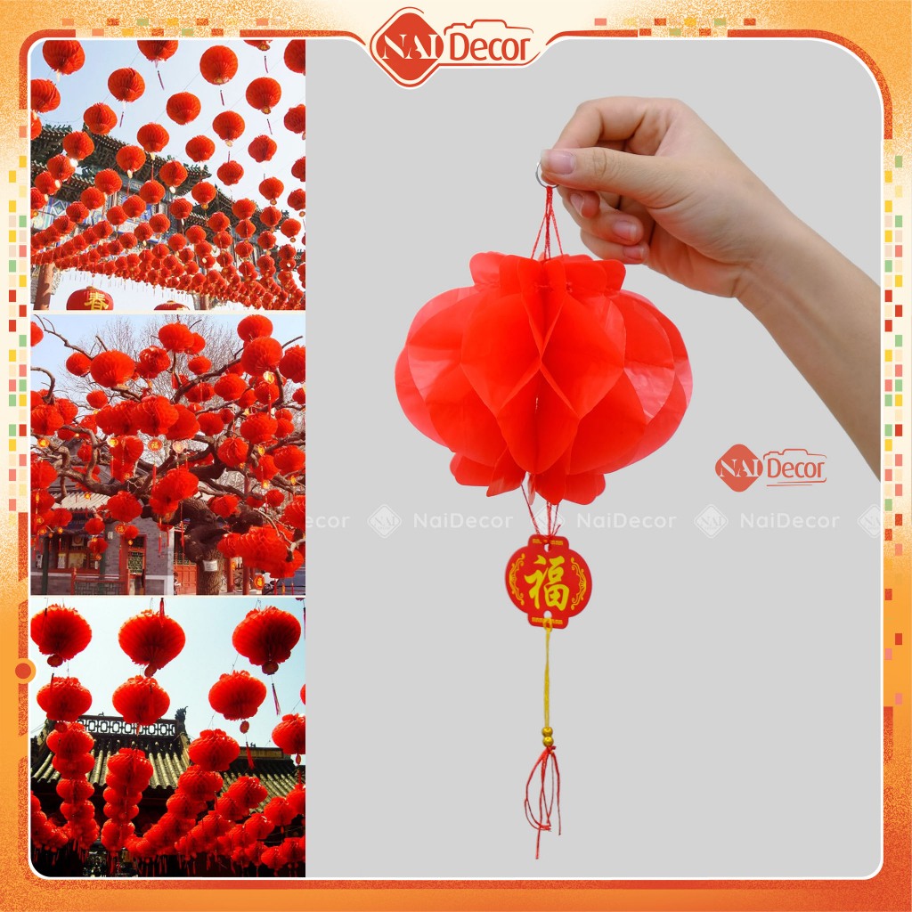 Đèn Lồng Đỏ Nilon (Nhiều Size) Treo Trang Trí Tết, Trung Thu, Trần Siêu Thị Decor Chụp Ảnh, Trang Trí Lễ Hội