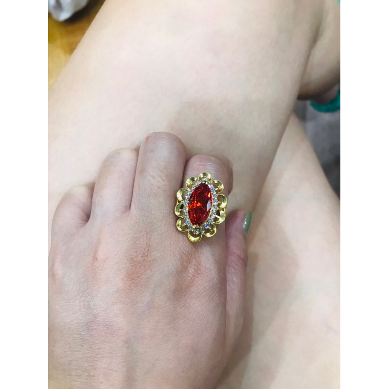Nhẫn đá đỏ và cam sale