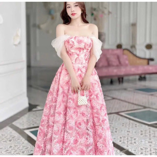 Vải ren hoa tròn 3d