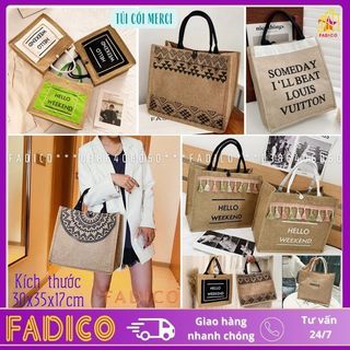 Túi cói merci,túi merci phong cách vintage phù hợp đi biển đi chơi-fadico