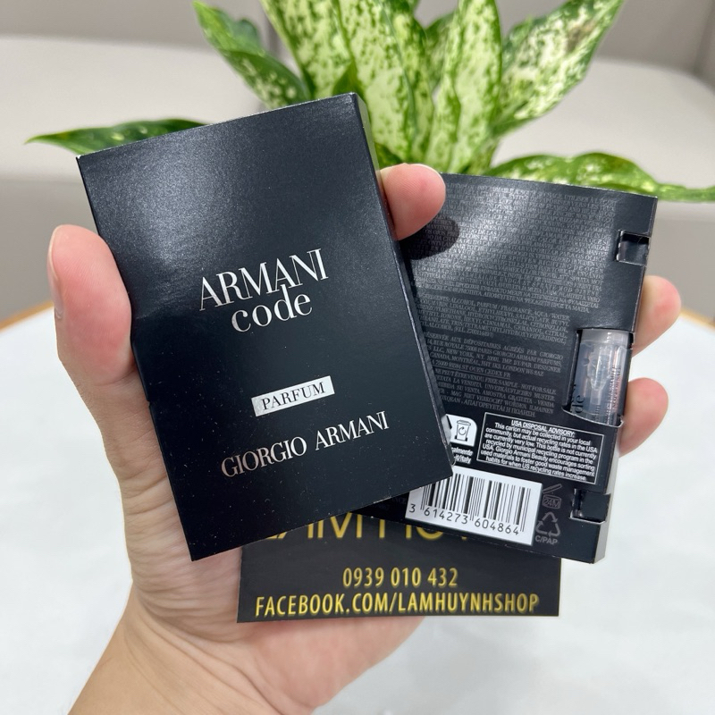 Vial Nước hoa Nam ARMANI CODE Parfum 1,5ml