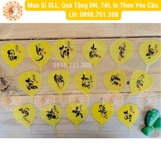 Lá Bồ Đề Thư Pháp - Mẫu Truyền Thống (Cầu May Mắn Bình An), Quà Tặng Cho Bạn Bè Người Thân, Ốp ĐT - Hàng Loại 1 (Link 1)
