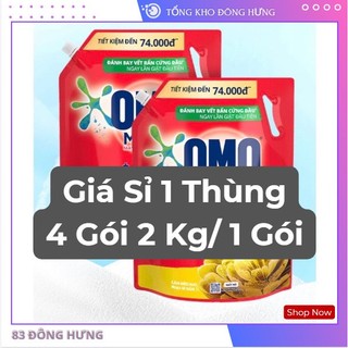 Combo 1 Thùng 4 Gói x 2kg/ 1 gói nước giặt omo matic hương tinh dầu thơm comfort