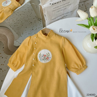 [VOUCHER 50K] Áo dài xẻ tà thêu hoa cho bé gái