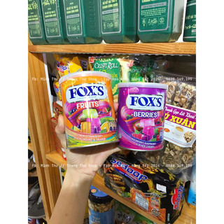 Kẹo fox’s crystal clear trái cây ngậm 180gr hộp thiếc - kẹo ngậm indonesia vị trái cây