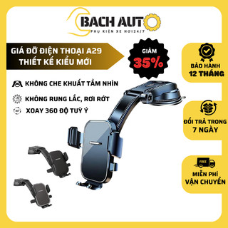 Giá kẹp đỡ điện thoại trên ô tô xoay 360 độ không khuất tầm nhìn không rung lắc Bachauto mã A29