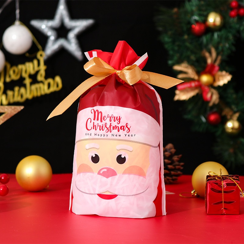 Combo 50 Túi đựng kẹo, bánh giáng sinh, Túi dây rút giáng sinh kt 23 * 15 * 6cm- nhiều kích thước- Phukientuiloc.com