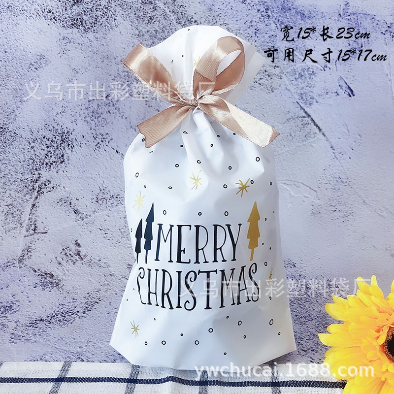 Combo 50 Túi đựng kẹo, bánh giáng sinh, Túi dây rút giáng sinh kt 23 * 15 * 6cm- nhiều kích thước- Phukientuiloc.com