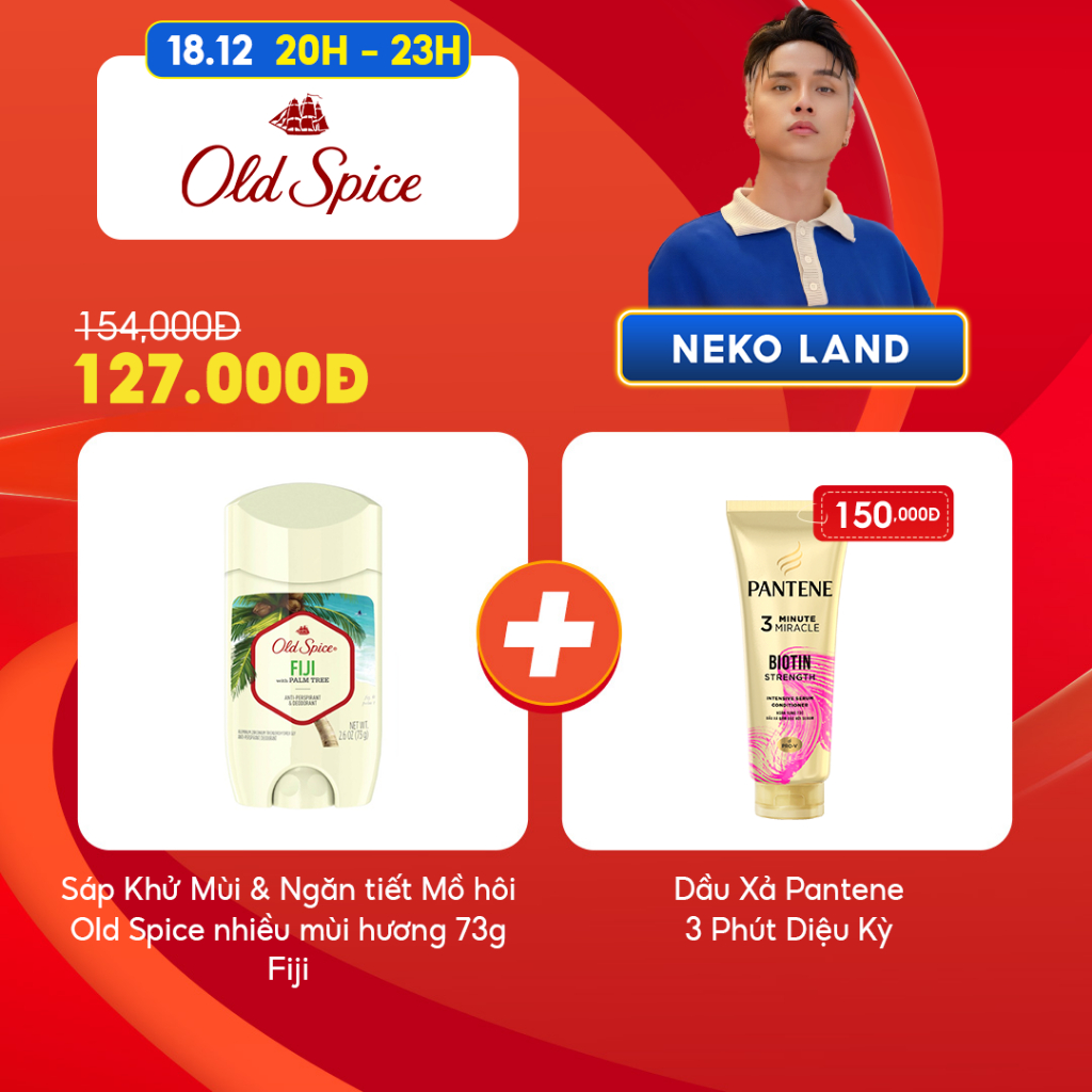 [Neko Land x Old Spice] Sáp Khử Mùi & Ngăn tiết Mồ hôi Old Spice nhiều mùi hương 73g Fiji