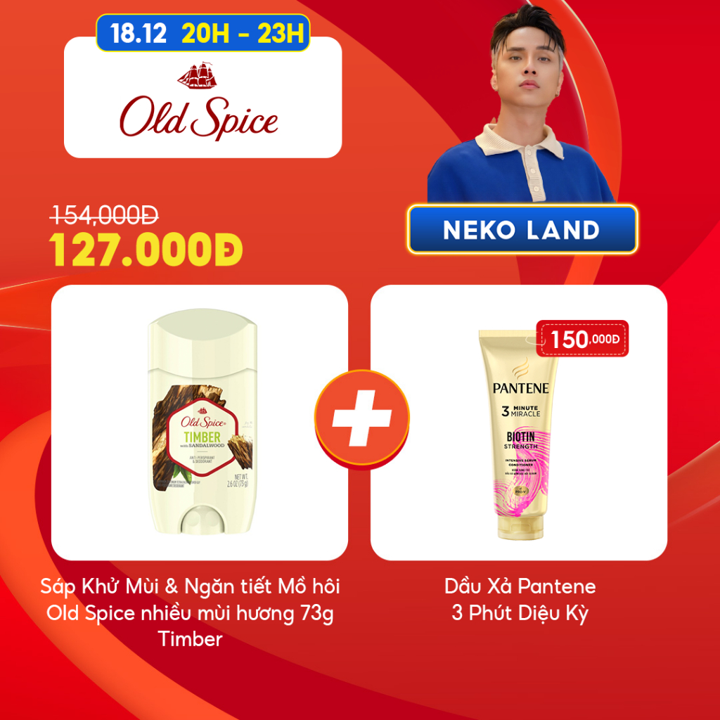 [Neko Land x Old Spice] Sáp Khử Mùi & Ngăn tiết Mồ hôi Old Spice nhiều mùi hương 73g Timber