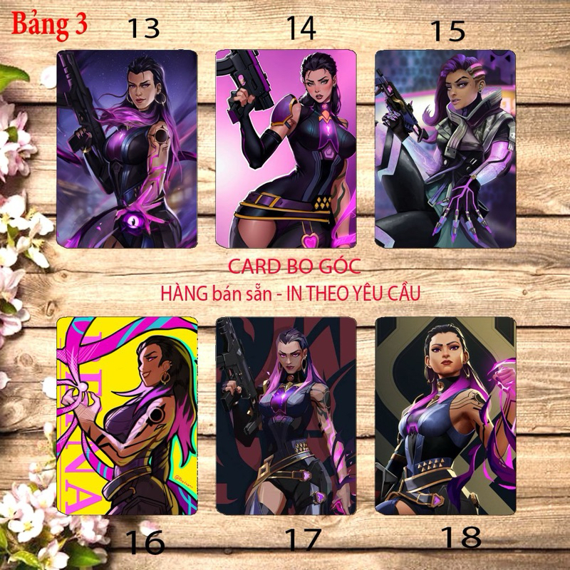 Ảnh card Reyna 6 card bo góc / Thẻ card Reyna valorant