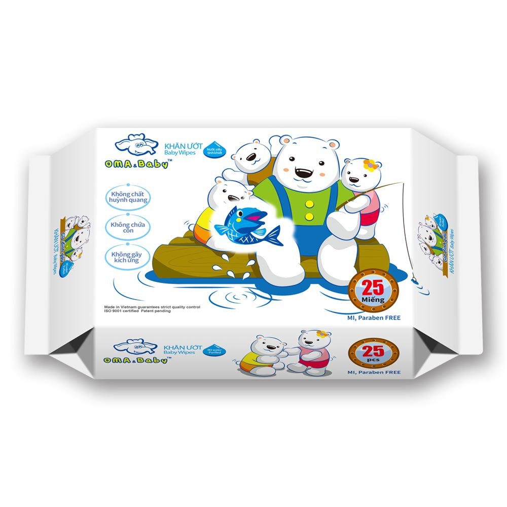 KHĂN ƯỚT OMA & BABY KHÔNG MÙI 85 MIẾNG