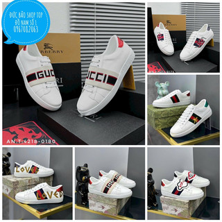 Giày love, giày thể thao chun + ong vàng rắn thêu hàng cao cấp vanil