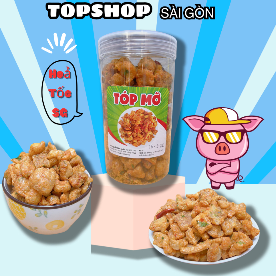 Tóp Mỡ Chiên Mắm Hành loại 1 ít mỡ 230gr | Đồ Ăn Vặt TOPSHOP Sài gòn