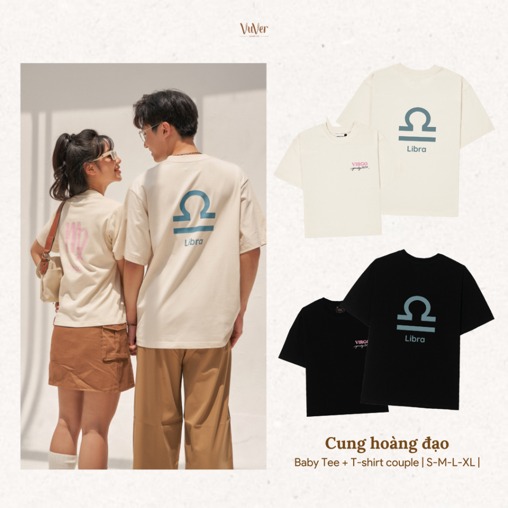 - Áo đôi Baby tee/T-Shirt - CUNG HOÀNG ĐẠO - Áo unisex nam nữ - vuver.vn