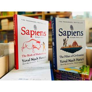 Sách - Sapiens: A Graphic History - bộ 2 cuốn bìa cứng bản màu